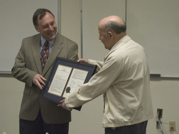 legislators present founder with law